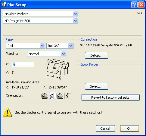 Plotter Setup Window